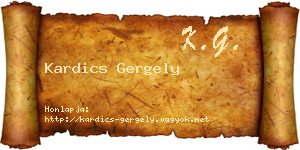 Kardics Gergely névjegykártya