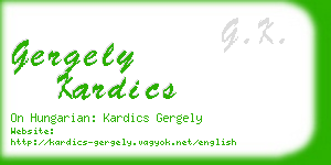 gergely kardics business card